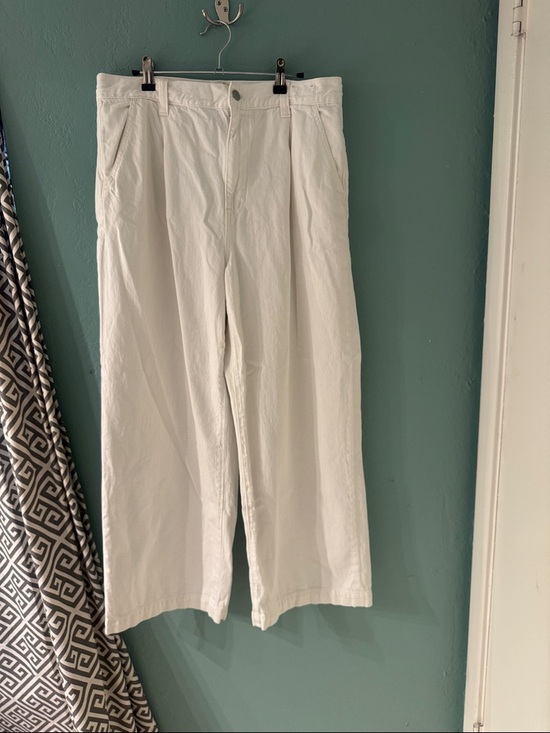 Madewell Pants - Madewell Off-White Wide-Leg Cotton Trousers